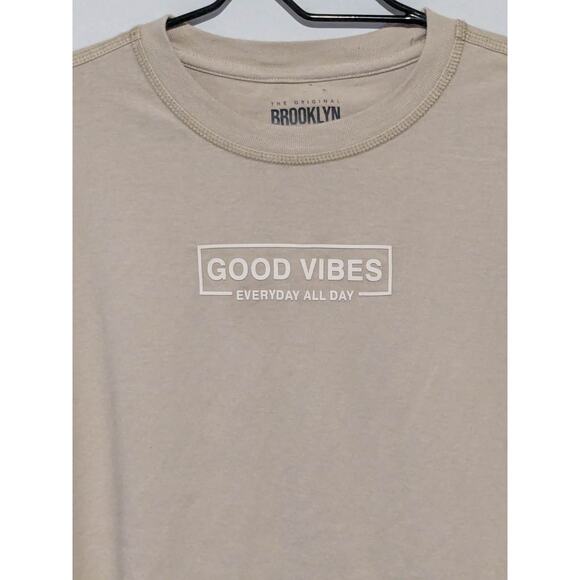 "Good Vibes Everyday All Day" Tan Men's Shirt - Picture 2 of 6